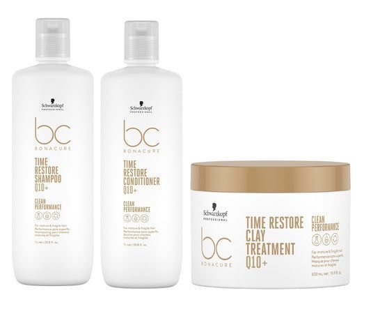 Kit Shampoo + Acondicionador + Mascarilla Schwarzkopf Q10+ Time Restore